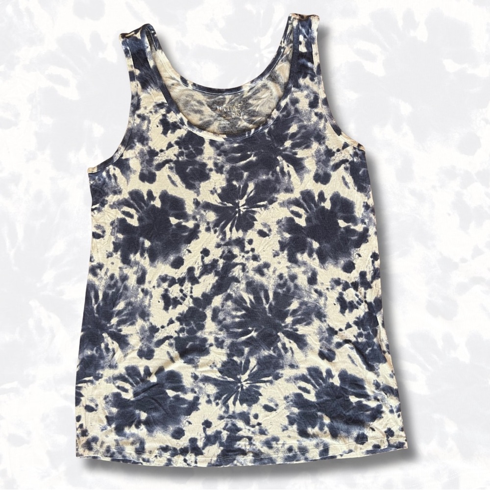 Terra & Sky navy and Cream Tie-Dye Tank Top